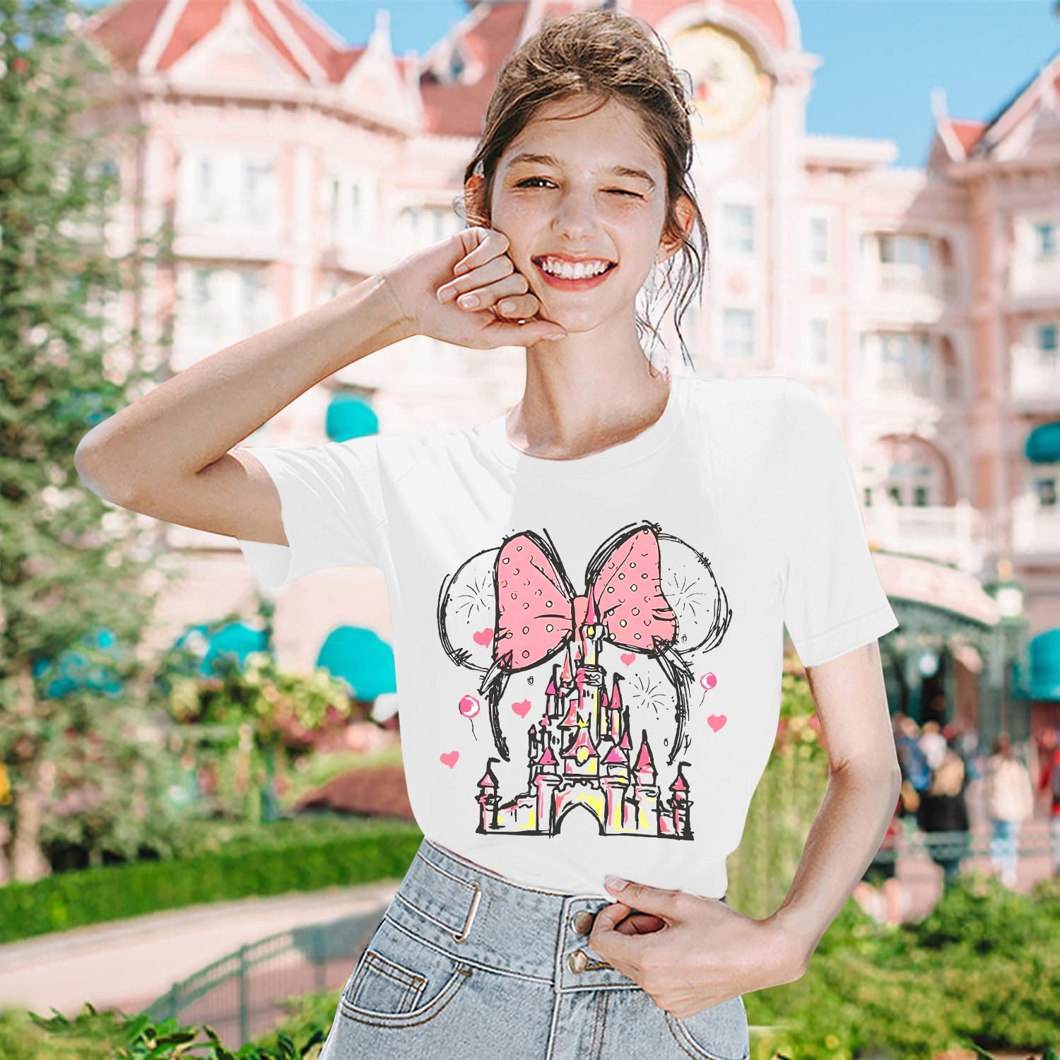 Women Magic Kingdom Shirt Castle Graphic Shirts Casual Family Vacation Holiday T Shirt Cute Short Sleeve Tee Top - Image 4