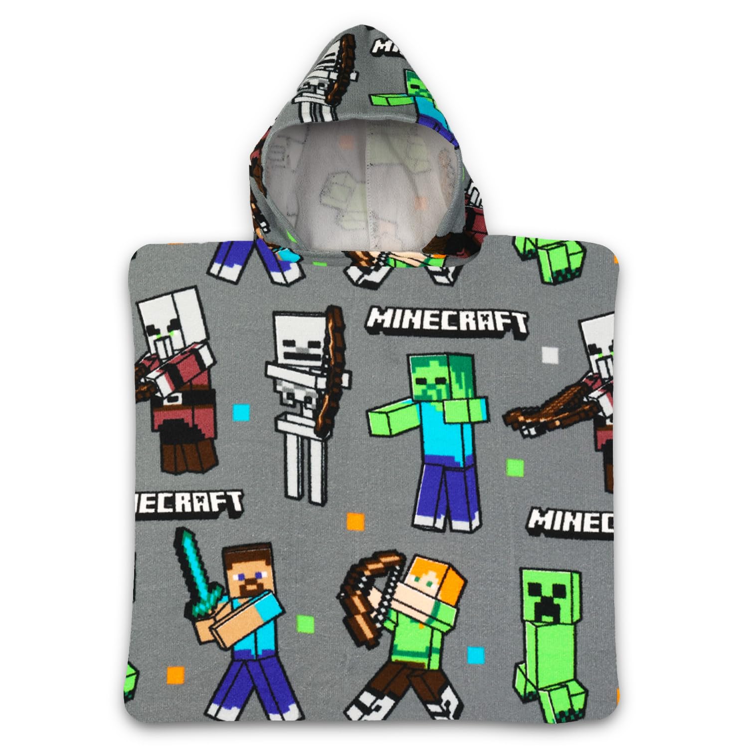 Minecraft Kapuzenhandtuch-Poncho für Kinder, Kleinkinder, Surf-Poncho-Set
