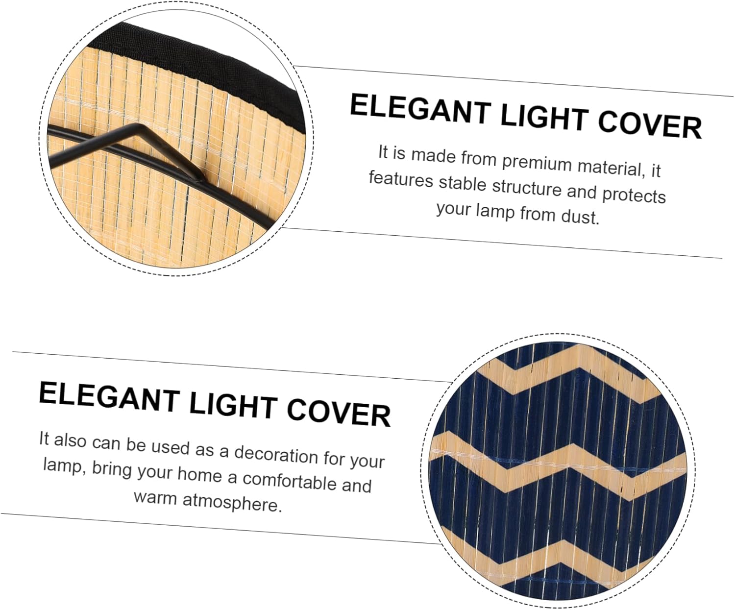 DOITOOL Bamboo Ceiling Lamp Shade Japanese Style Home Decor Lamp E27 Light Cover