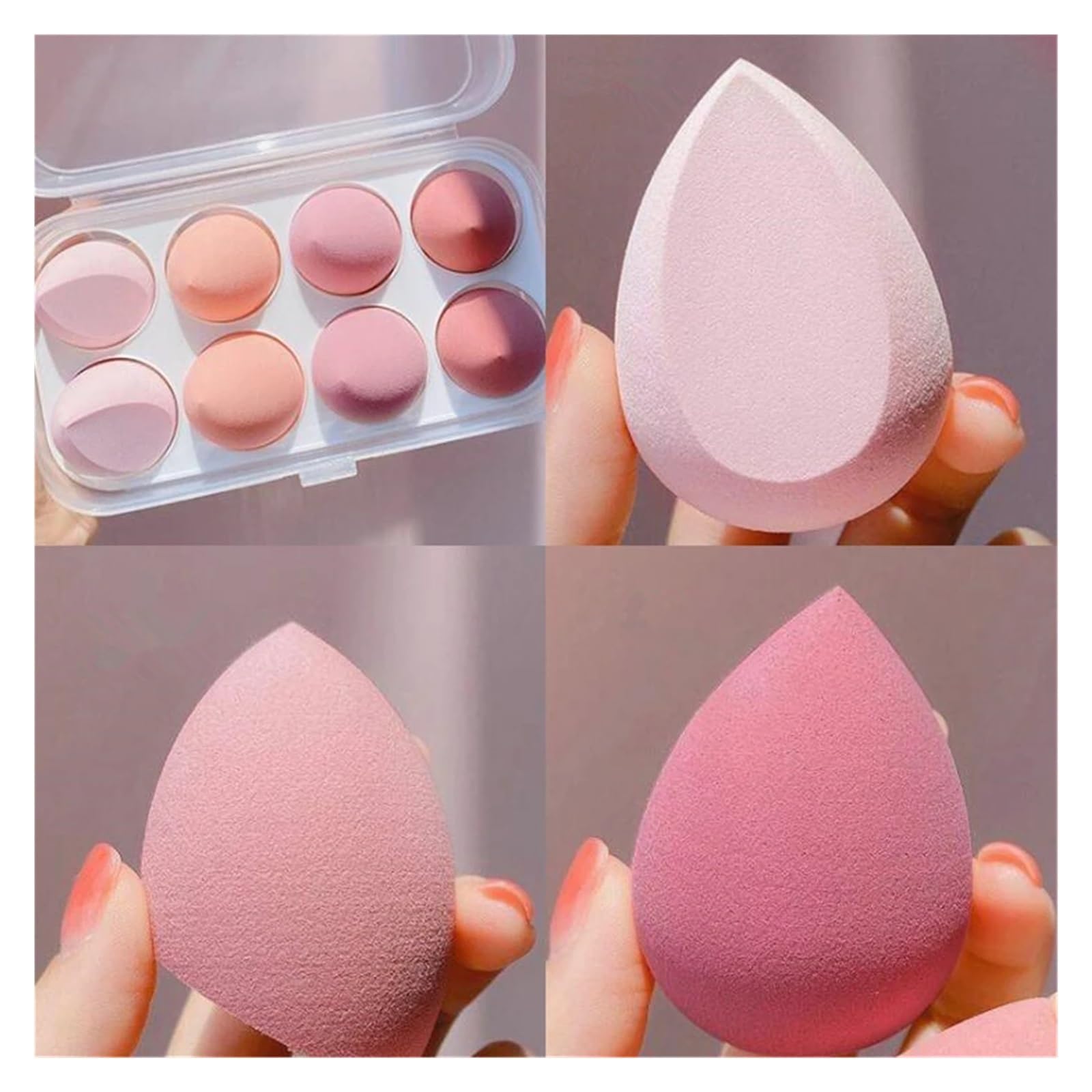 1/4/8 stücke Make-Up Schwamm Mixer Schönheit Ei Schlag Kosmetische Weiche Foundation Schwämme Pulver Schlag Weiblichen Make-Up Zubehör schönheit Zu (Color : 8pc-yellow)