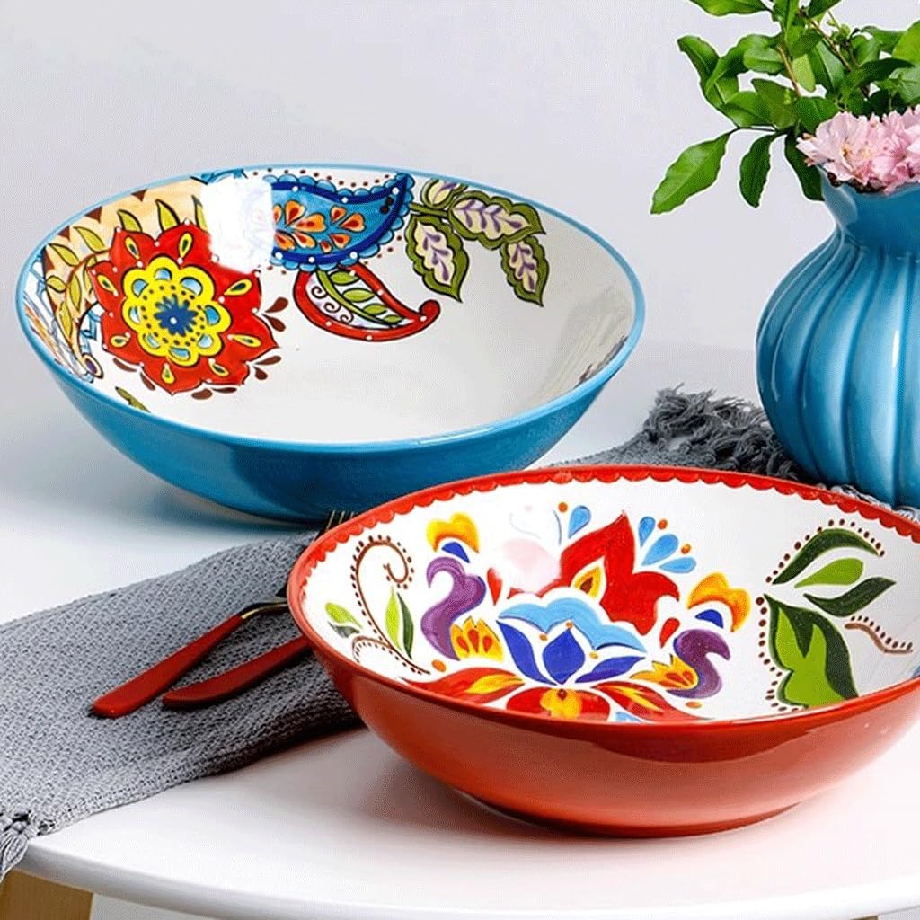 Insalatiere Insalatiere Ciotola Zuppa e bacinella grande ciotola in ceramica insalatiera bacinella for frutta ciotola for zuppa color sottosmalto Ciotole da Cucina Ciotola Per Insalate, Frutta(5)