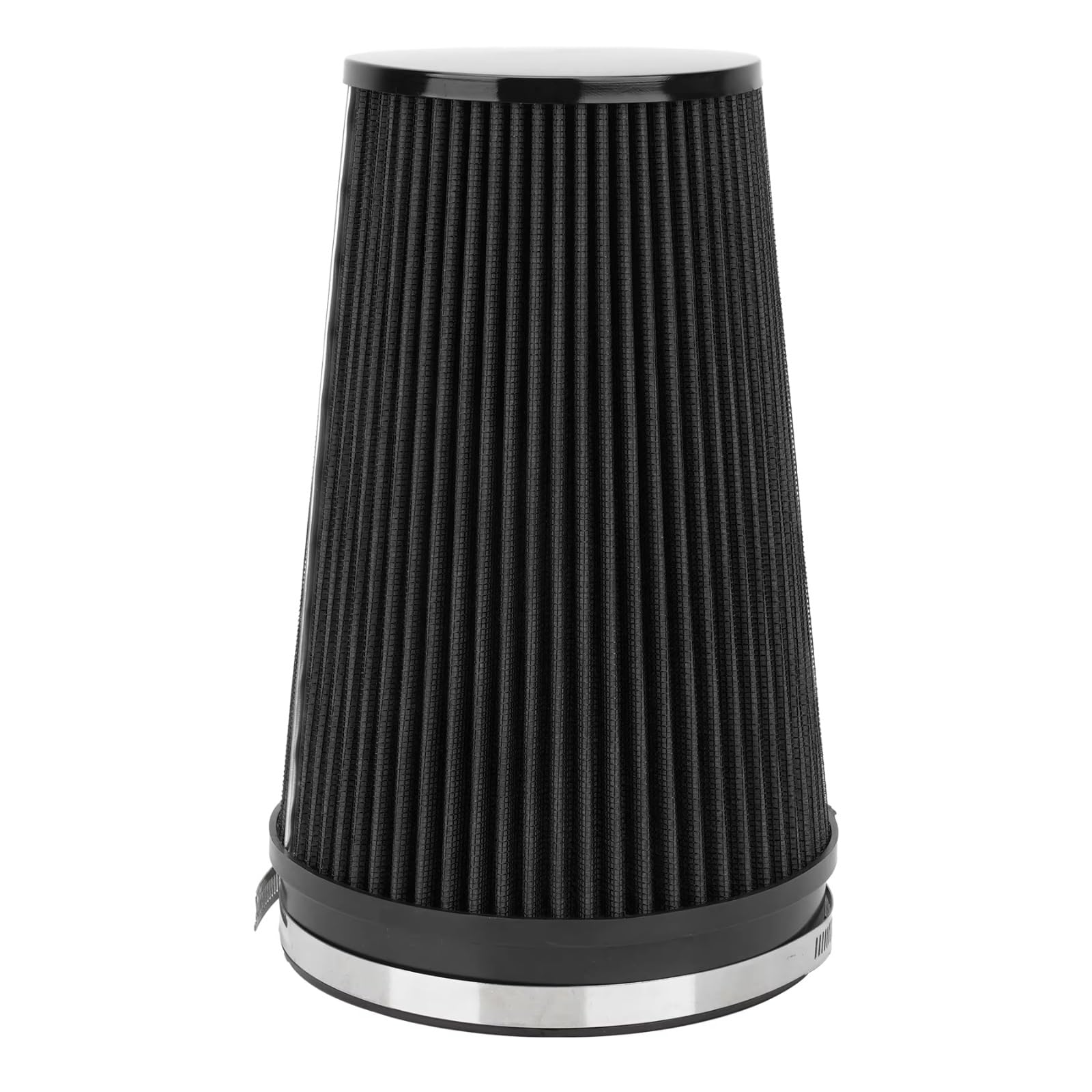 Filtro Aire Universal Motor Cono Para Alto Flujo Coche 150 Mm 6Pulgada filtro de aire motor | Para tubo de entrada de aire frío, filtro de entrada de aire frío lavable para motor de carreras(Black)
