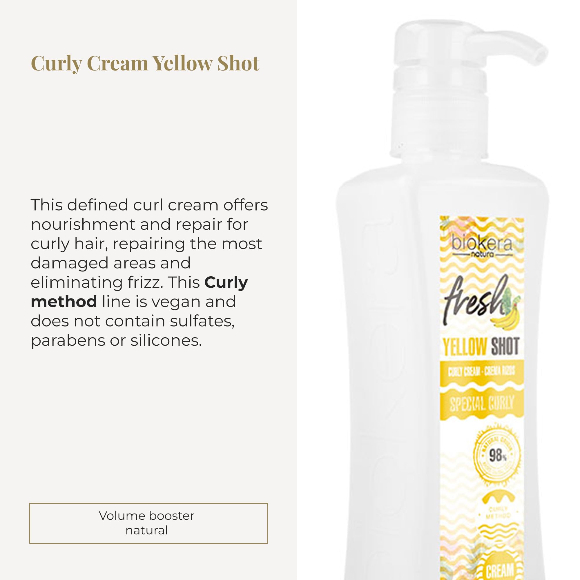 SALERM - Activador de Rizos en Crema - Curly Cream Yellow Shot - 300 ml - Biokera Fresh - Rizos Definidos - Hidratación Profunda del Cabello - Elimina el Encrespamiento - Sin Sulfatos ni Parabenos