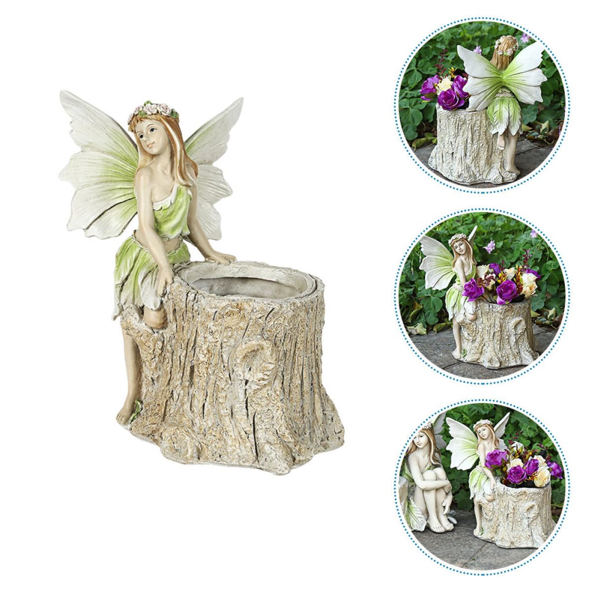 Happyyami 2 Szt Wróżka Kwiatowa Wazon Dekoracje Roślinne Sadzarki Na Zewnątrz Bogini Statua Wróżka Rzeźba Statua Mikro Twarz Sadzarka Na Sukulenty Żywica Rustykalna Doniczka Kreatywna