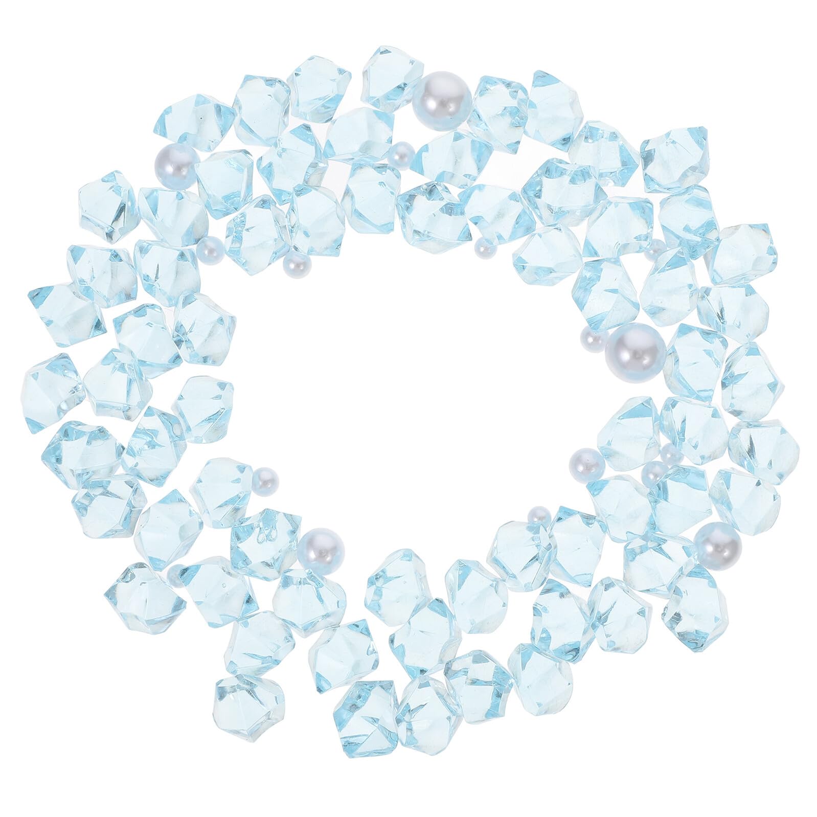 Cabilock Pearl Crystal Colored Aquarium Gravel Stones Blue Natural Quartz Chips 40g Decorative Fish Tank Pebbles for Betta