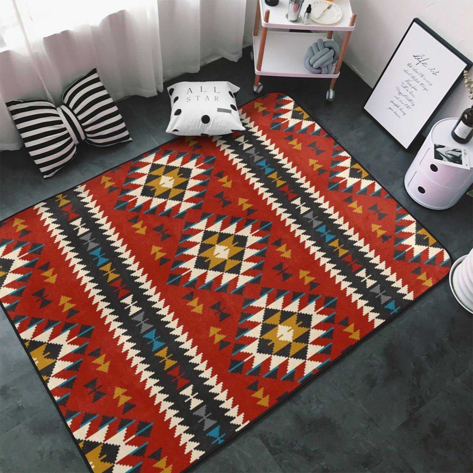 Vinyl Teppich Schwarz Modernes Quadrate Design