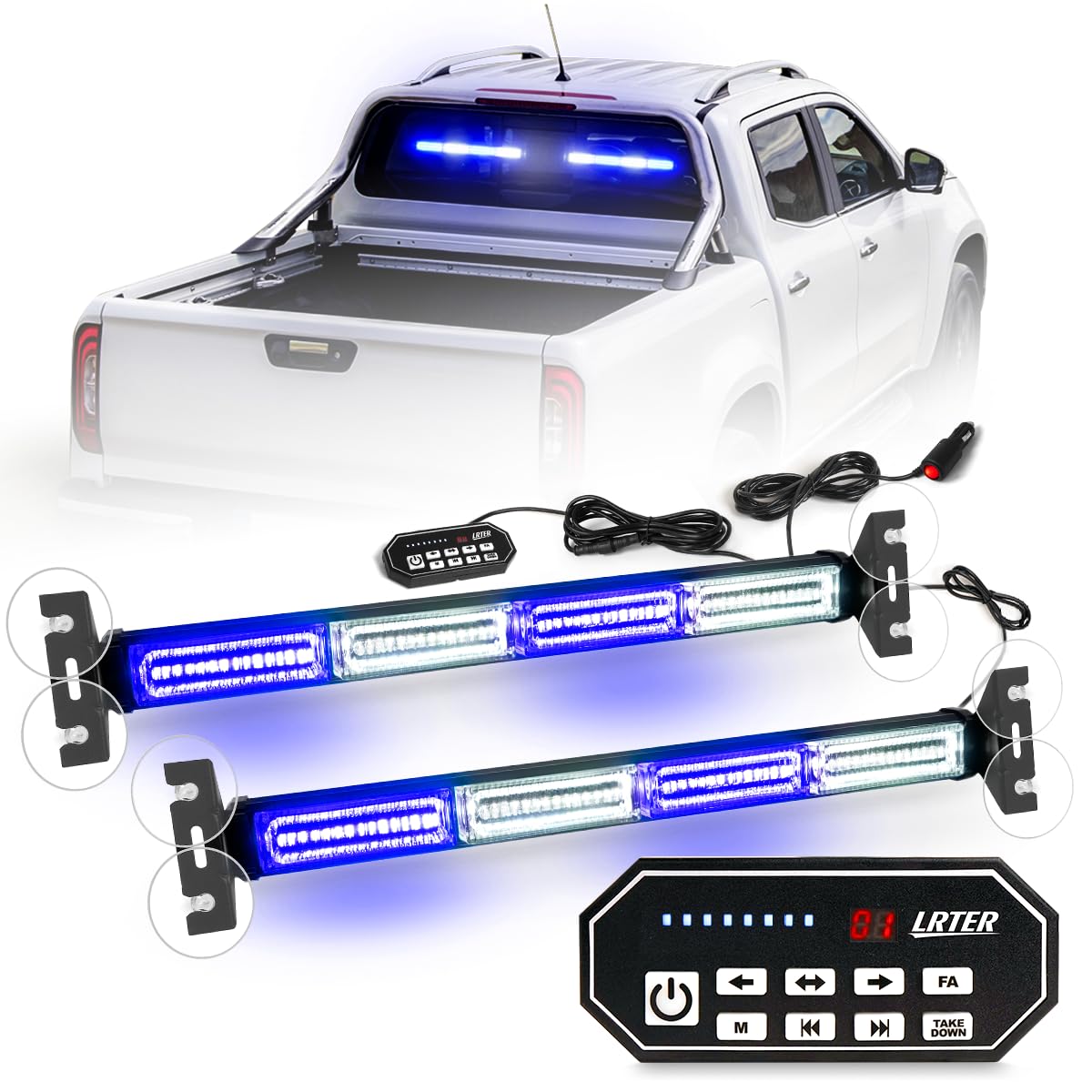 Snapklik.com : LRTER 2 In 1 Emergency Strobe Light Bar Safety Flashing ...