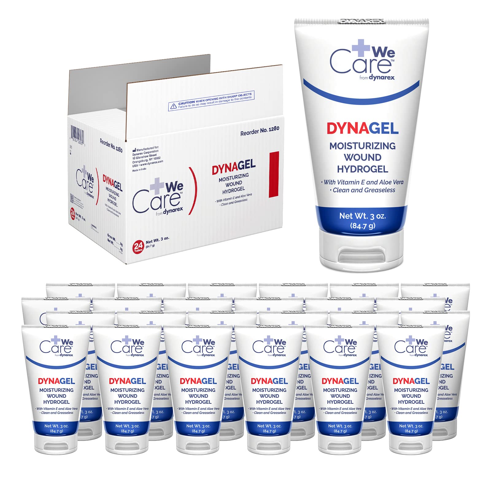 Dynarex 1280 Barrier Cream, Case, 24 Boxes, 24 Tubes, 3 oz
