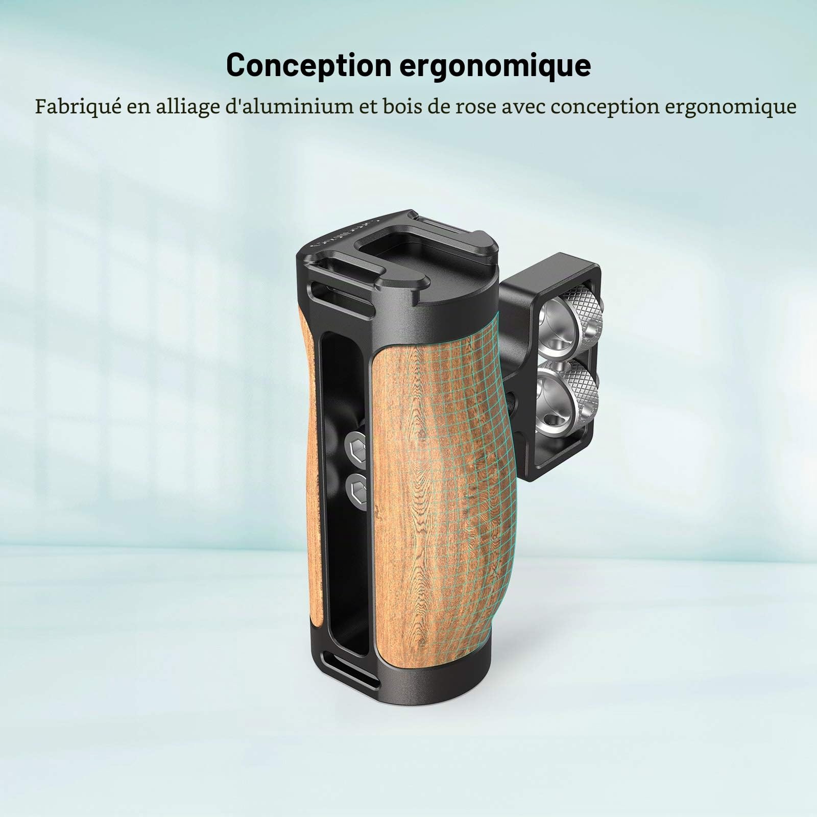 SMALLRIG Mini Poignée Latérale en Bois (Vis 1/4"-20) pour Cage de Caméra - 2913