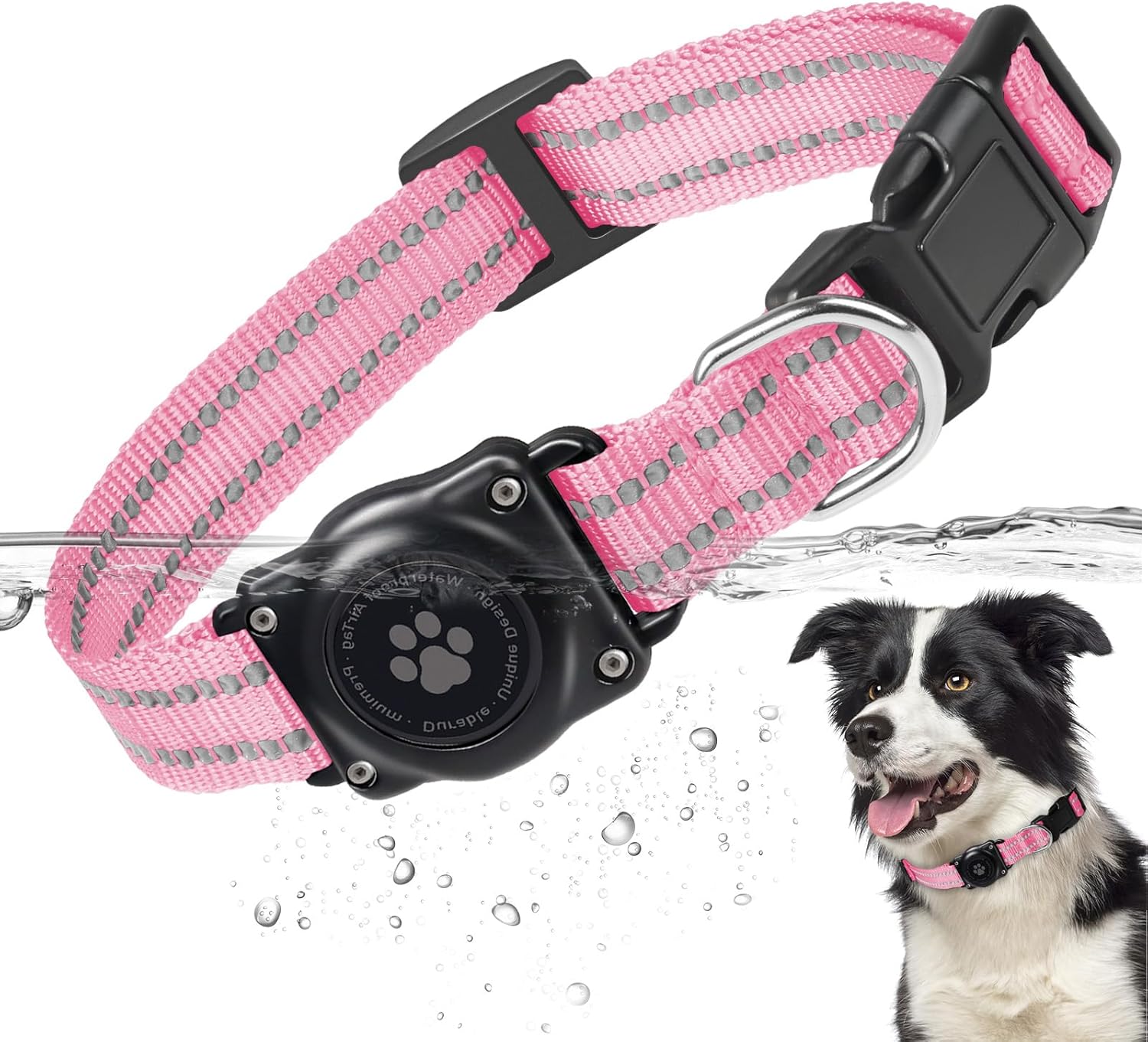 Airtag Dog Collar, 100 Waterproof Integrated Apple AirTag Dog Collar