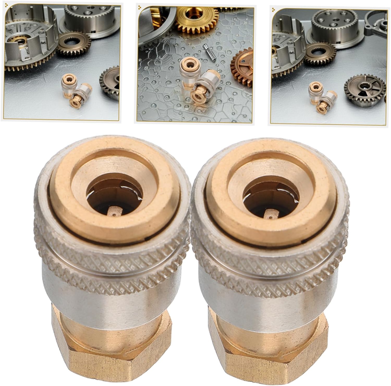 Cabilock 2pcs Brass Tire Inflator Chuck Adapter Heavy Duty Quick Connect Air Chuck for Car Motorcycle Bicycle Reliable Seal Easy Operation Durable Construction