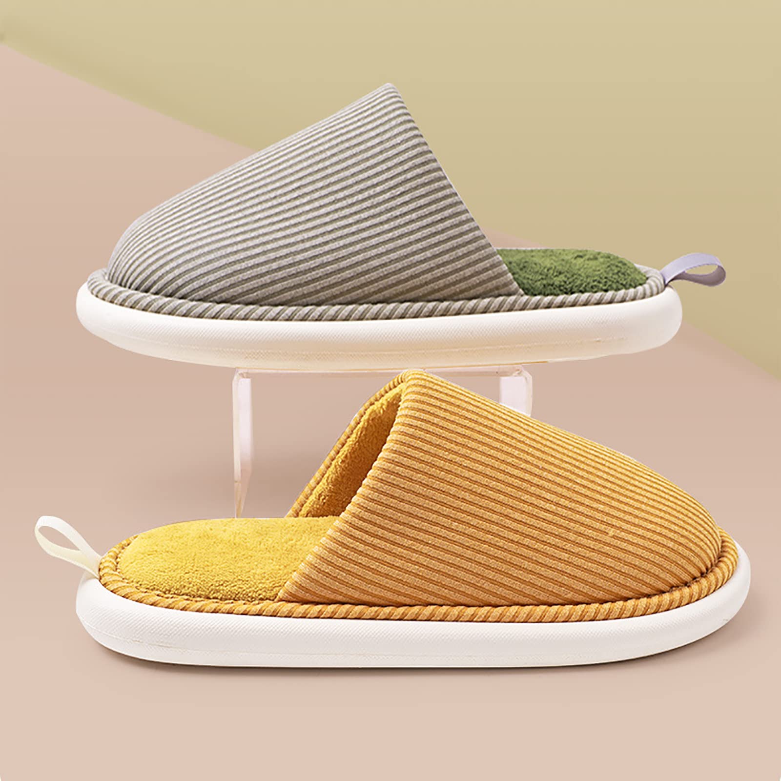 Generic Zapatillas de estar por casa para mujer, cálidas, cómodas, pantuflas de espuma viscoelástica, suaves y antideslizantes