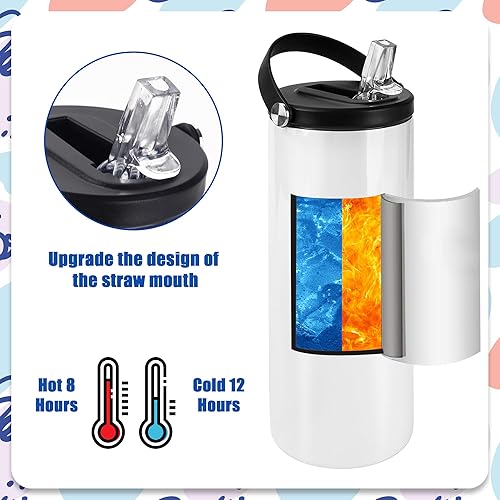 Miniatura 4 de Joyclub Paquete de 8 vasos de sublimación para botellas de agua de 20 onzas con asa, vasos térmicos ajustados para deportes a granel