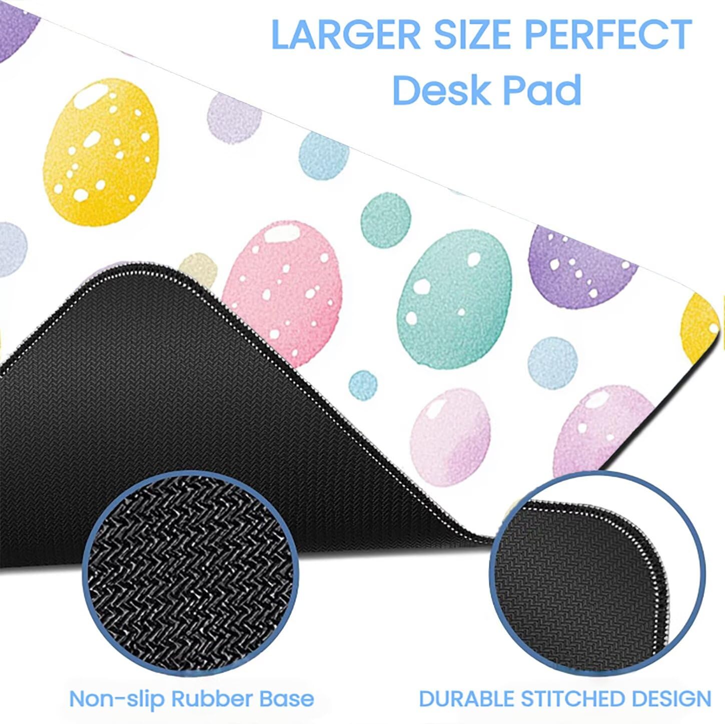 Lpfieonn Einfach Großes Schreibtischunterlage, XXL Schreibtischunterlagen, Weiß XXL Wasserdicht Gaming Mousepad mit Vernähter Rand und Rutschfeste Gummibasis, für Laptop/Hause/Büro 120x60cm PF-2671