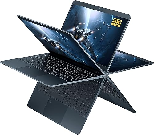 ZWYING LaptopMS 2019 Office & Win 11 Pro 14 pulgadas 4K (3840 x 2160) todo metal 2 en 1 360 portátil convertible con pantalla táctil 12th Alder