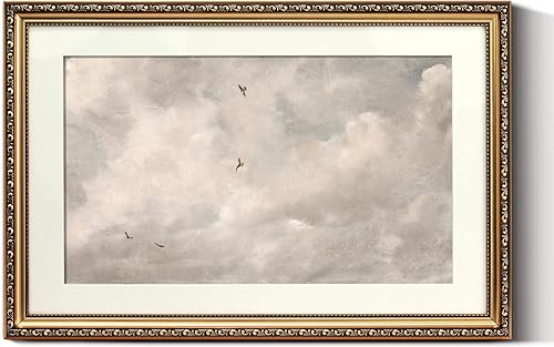 Miniatura 63 de ARPEOTCY Arte de Pared Vintage con Marco Dorado, Paisaje Retro de Jardines y Cielo, 20x25 cm Pequeños Cuadros en Lienzo con Marco Antiguo, Pinturas