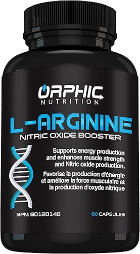 ORPHIC NUTRITION L Suplemento de arginina para hombres 1000 mg+ - 60 cápsulas - L Citrulina y suplemento de óxido nítrico para apoyar la salud