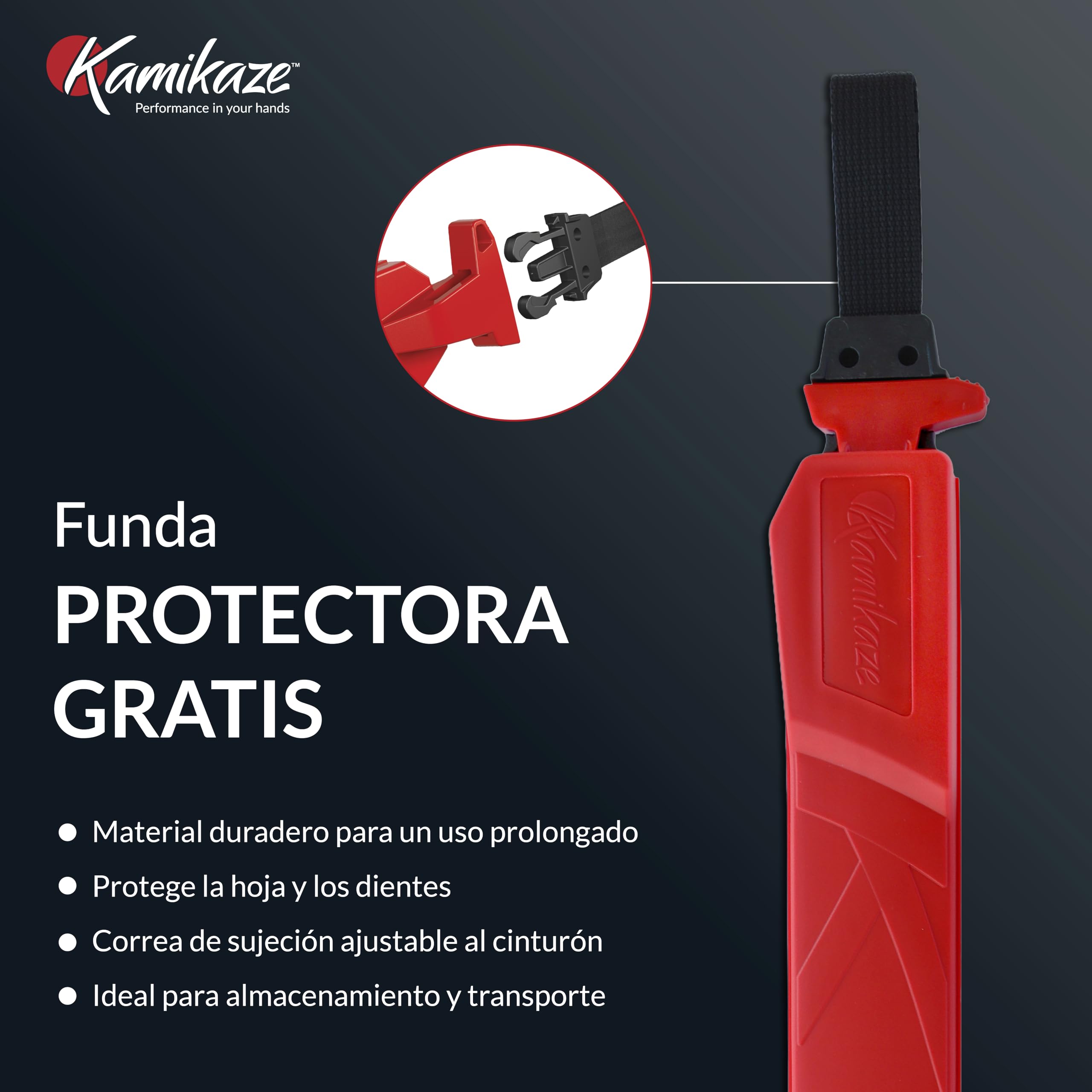 KAMIKAZE Serrucho de Poda Recto S-300H. Serrucho con Dentado Japonés de Hoja Recta 300mm. Sierra para Madera con Hoja de Acero SK-4 Rico en Carbono de Alta Durabilidad. Incluye Funda.