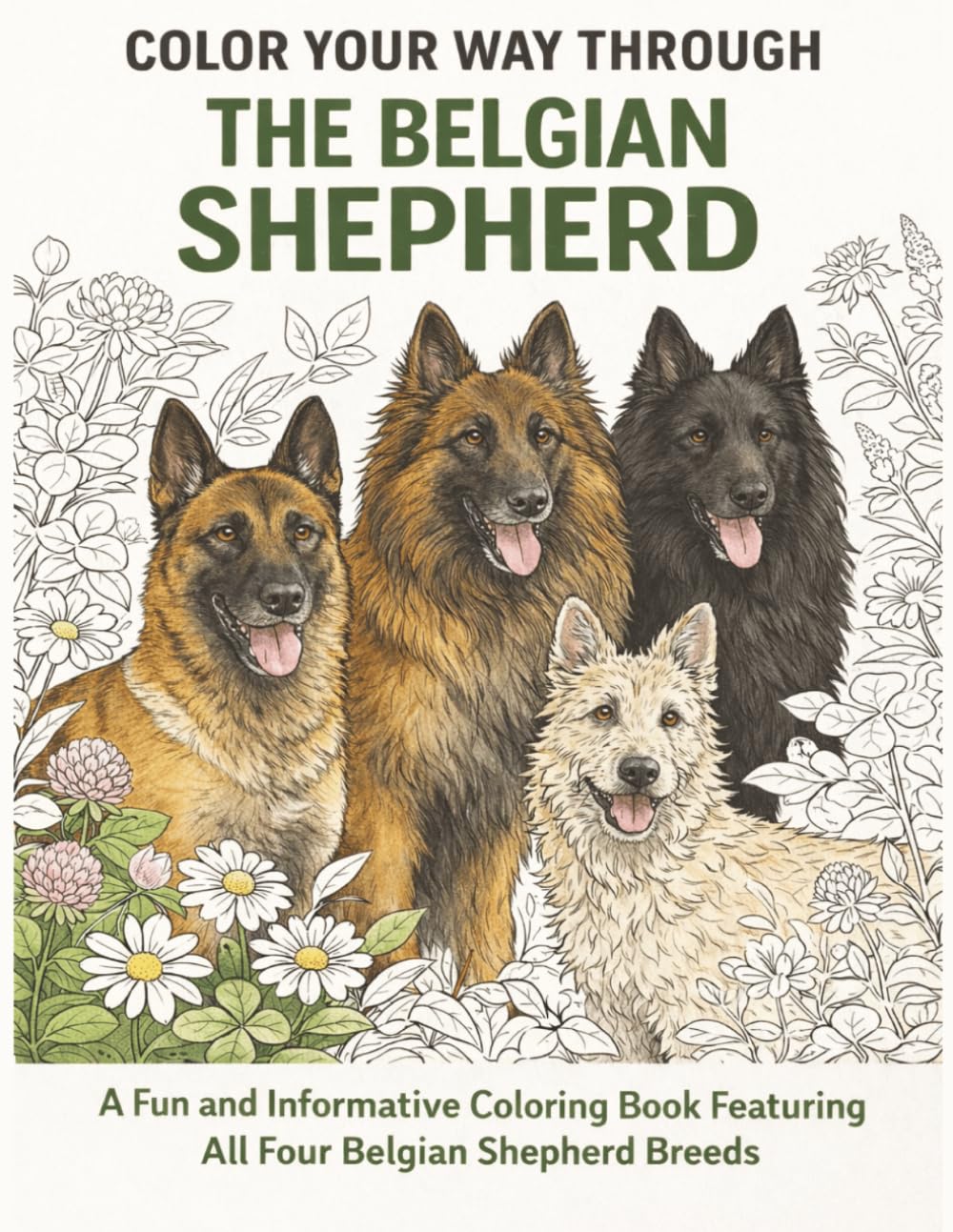 Color Your Way Through The Belgian Shepherd: A Fun and Informative Coloring Book Featuring All Four Belgian Sheepdog Breeds