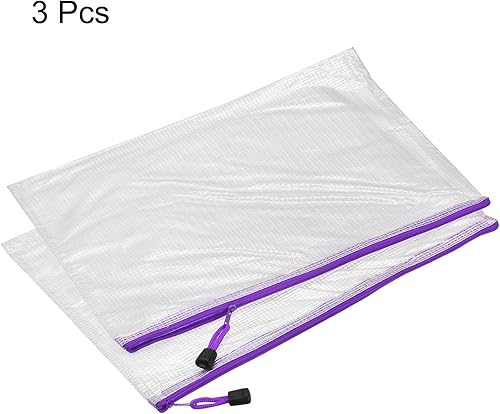 Miniatura 9 de MECCANIXITY Bolsas de malla con cremallera, tamaño A4, bolsa de plástico con cremallera, carpetas de documentos para viajes de oficina en casa,