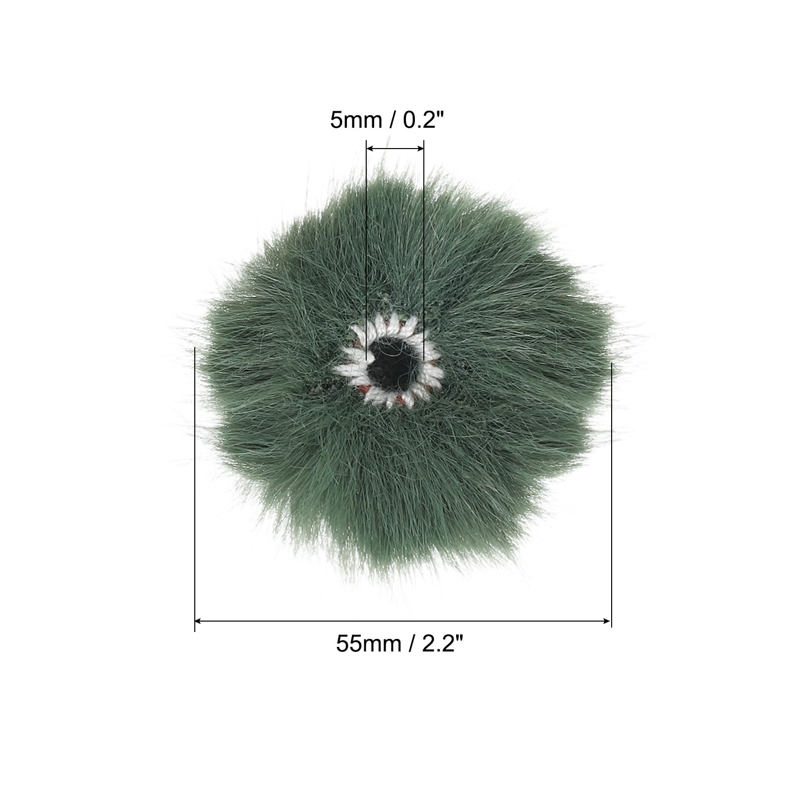 PATIKIL Furry Microphone Windscreen 5mm x 55mm Mic Cover Windshield for Indoor Outdoor Microphone Green 2 Pack - Image 2