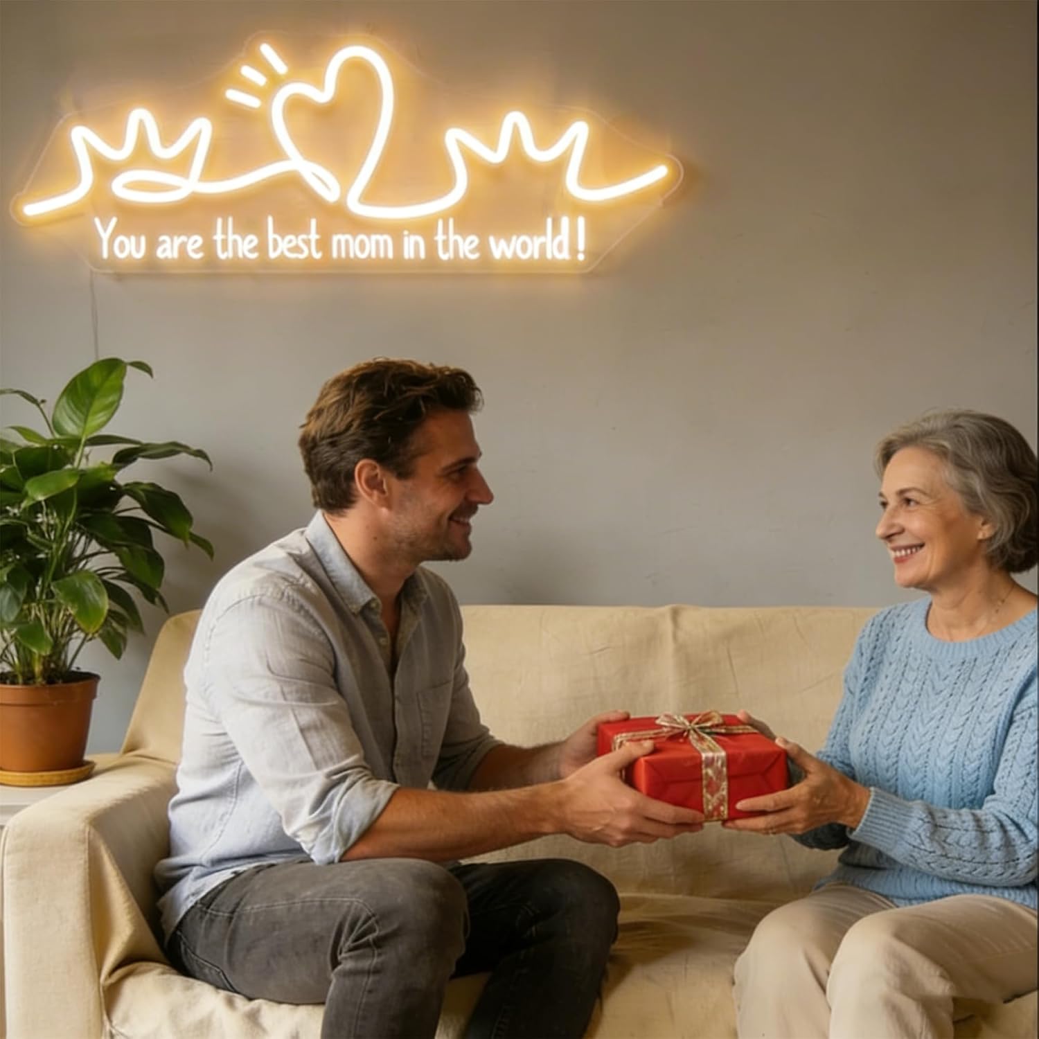Best Mom Neon Sign,Happy Mother's Day Neon Sign Custom Mother's Day Gift LED Dimmable Light Up Sign 5V USB Power with Dimmer for Mom Home Wall Decor Holiday image 3