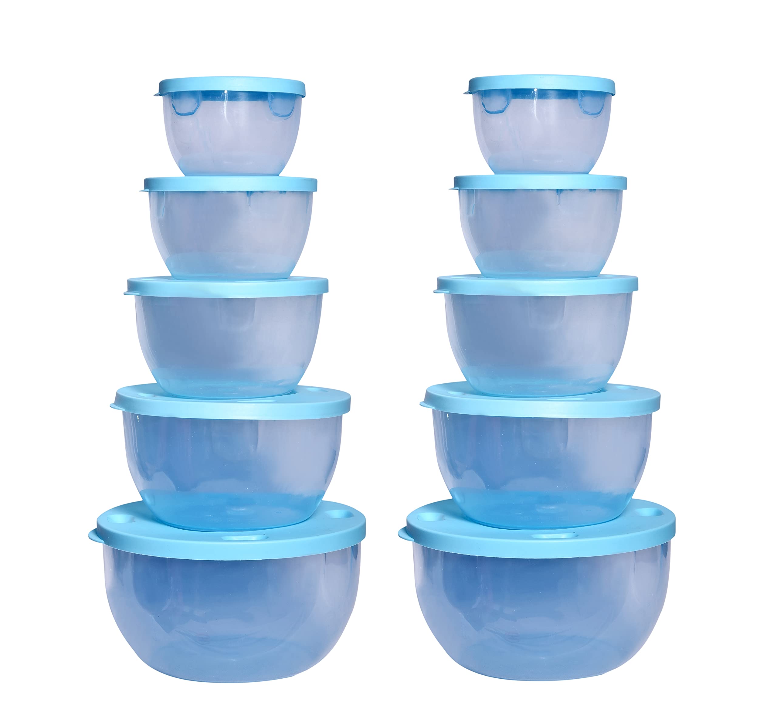 Antic kitchen Grocery Storage Container combo, BPA-Free, Dispenser Air tight Box for fridge and multipurpose usages.1500ml , 1000ml , 700ml , 500ml , 250ml (Blue - 10pcs)