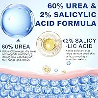 Vista 5 de Barra de cuidado de pies con urea 60% con 2% de ácido salicílico, crema hidratante para pies secos agrietados, rodillas, codos, manos, hidratante