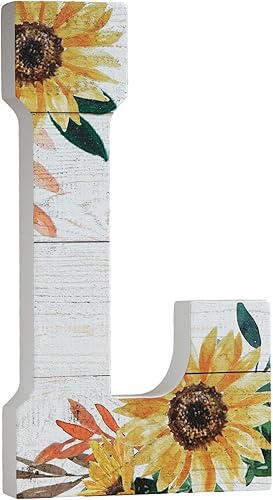 Miniatura 14 de COLLECTIVE HOME - Letras de madera de 10 pulgadas para decoración de pared, decoración del alfabeto de mesa de girasol, decoración de granja