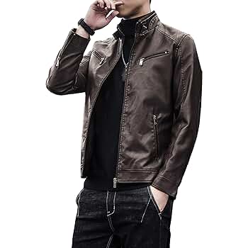 Maiyifu-GJ Men's Faux Leather Jacket Windbreaker Motorcycle