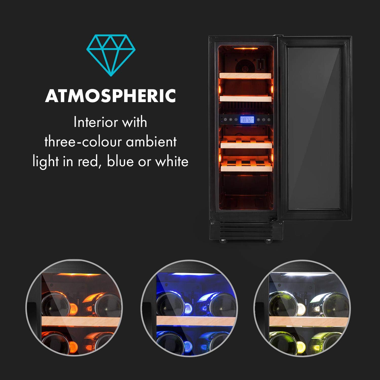 Buy Klarstein Vinovilla Onyx Wine Fridge Wine Cooler, Bottle Fridge, Wine Chiller, Glass Door