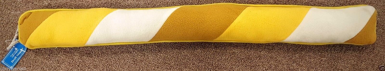 Door Draft Stopper 36" Tri-Color Swirl Canary Yellow, Yellow, White Cold Cool Air Window Breeze Blocker Guard Cover Snake Decorative Home