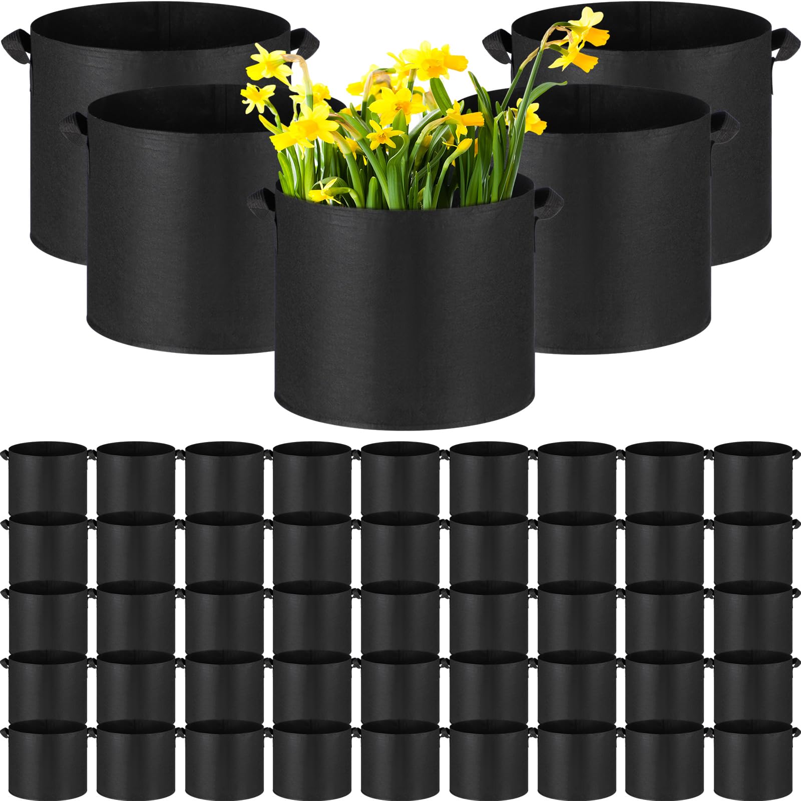 Ziliny 50 Pcs 10 Gallon 5 Gallon Plant Grow Bags