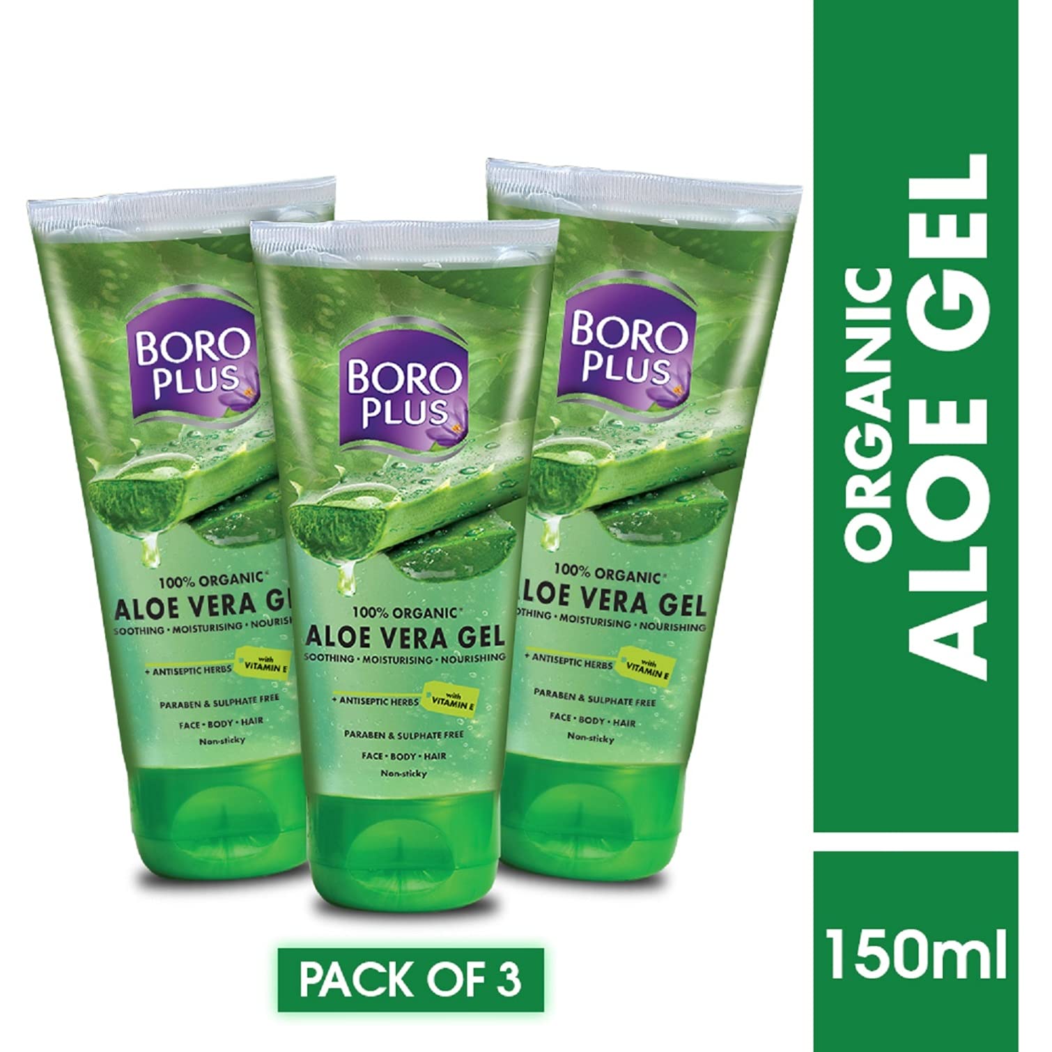 Buy BoroPlus Aloe Vera Gel 100 Organic for Skin & Hair Rich in