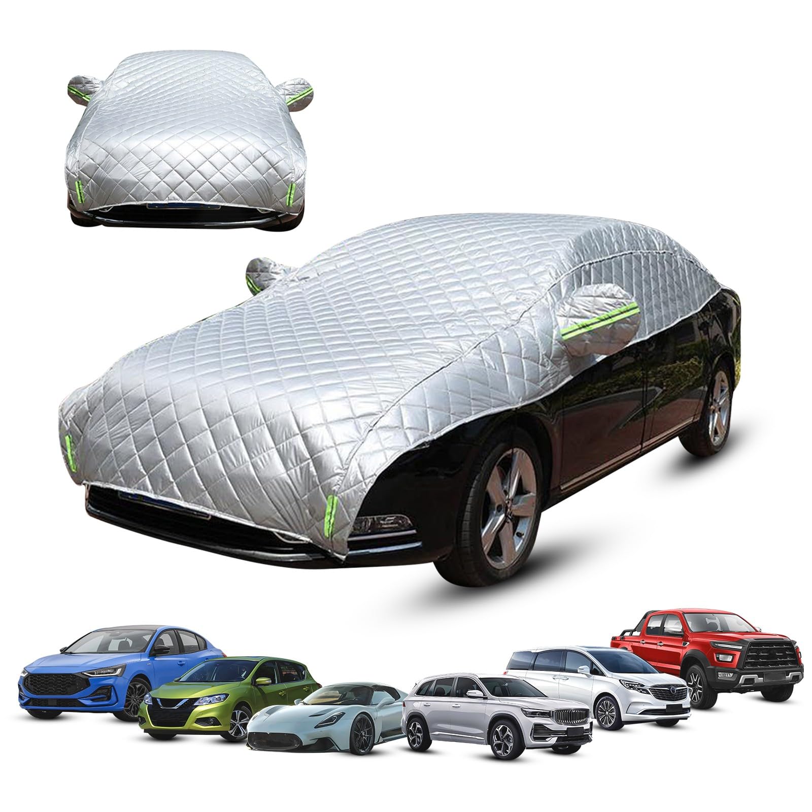 Hail Protector Car Cover Compatible With Audi A6 C7 Avant Kombi 2011–2024, Half Car Cover Waterproof All Weather Thicken,Windshield Hail Protector For SUV And With Reflective Strips-t25, Full Car Covers