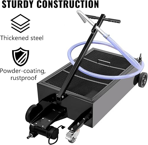 Miniatura 21 de VEVOR Bandeja de drenaje de aceite de perfil bajo, bandeja de drenaje de aceite de 15 galones con bomba, bandeja de cambio de aceite con bomba