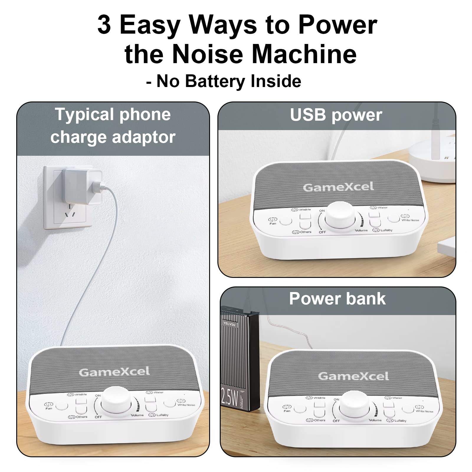 Máquina de sonido de ruido blanco para dormir – 38 sonidos sin bucle altavoz dual alimentado por USB temporizador memoria – Máquina de terapia de sueño portátil para bebés, niños, adultos, oficina en