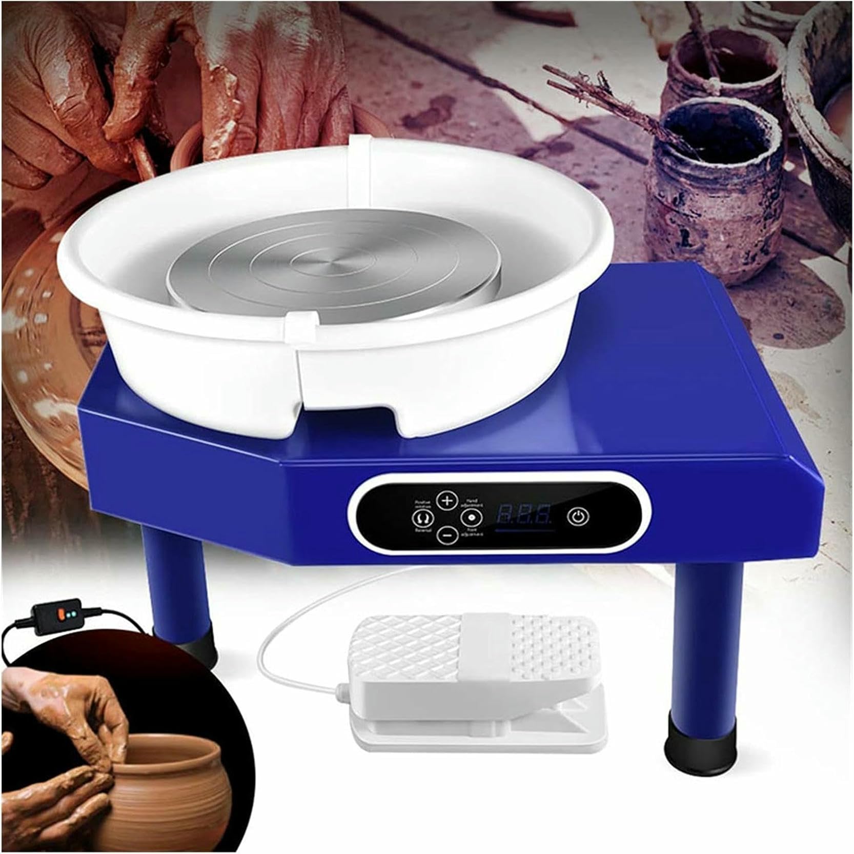Máquina formadora de Torno de cerámica eléctrica, máquina de Entrenamiento de Rueda de cerámica de Bricolaje, para Regalos de Adolescentes/Adultos