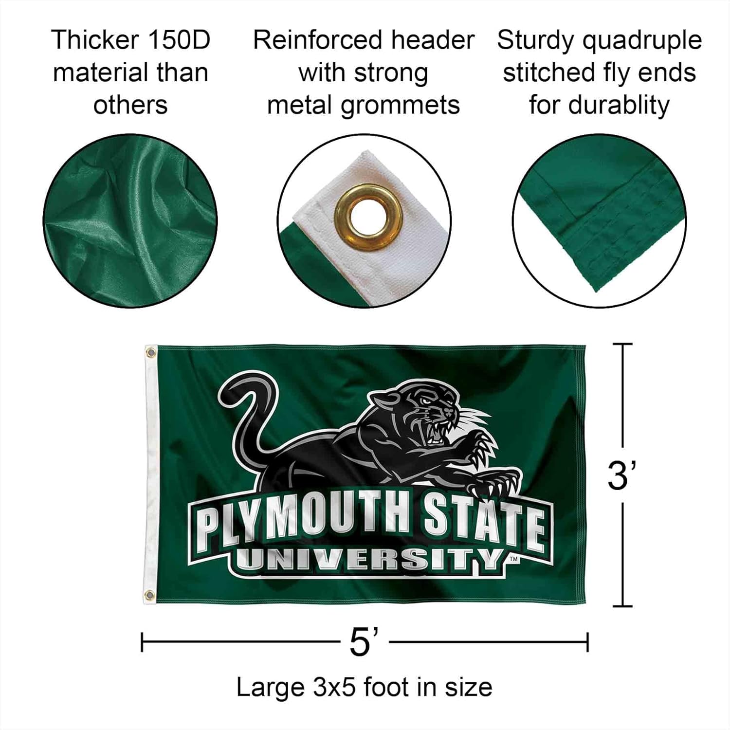 Plymouth State Panthers Flag - Image 2