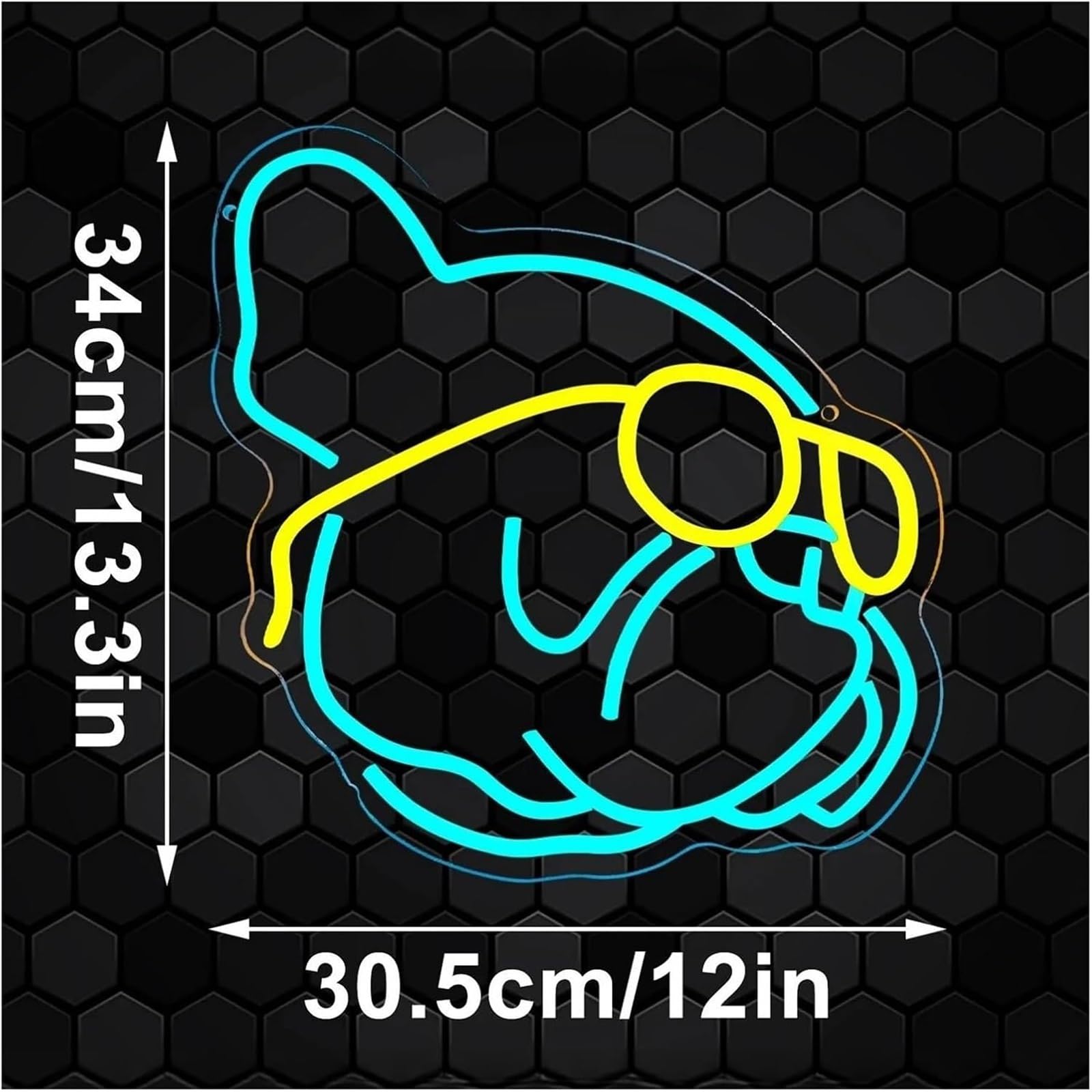 Per insegna al neon Bulldog francese, luce dimmerabile, per camera da letto