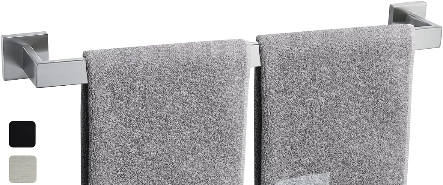 36 Inch Towel Bar for Bathroom 12/16/24/28/32/36 Inch Kitchen Towel Holder Brushed Nickel Towel Rod Wall Mounted SUS304 Rustproof Towel Rack Modern Square Design (1, Brushed Nickel, 24 Inch) 24 Inch Brushed Nickel 1