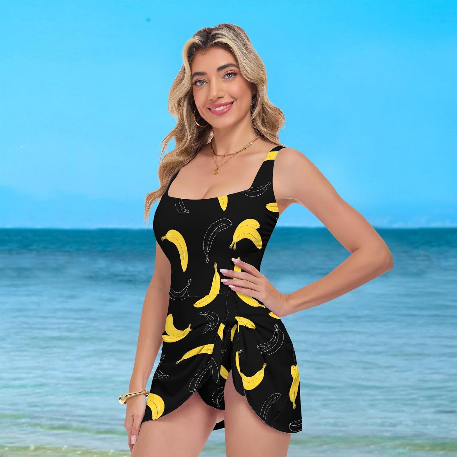 Banana Women's One Piece Swimsuits Tummy Control Bathing Suits S A23014354