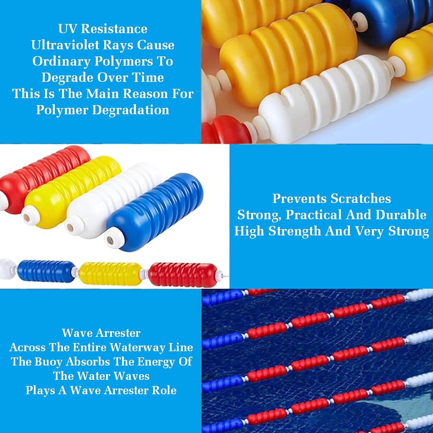 Swimming Pool Safety Divider Rope Lane Line - Durable Floating Equipment for Separating Dangerous Areas & Swimming Lanes, Ideal for Pool Safety and Organization