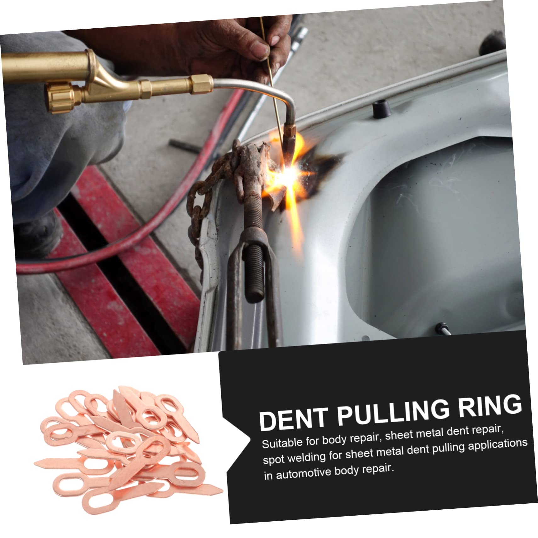 BESTYASH Kit di Saldatura a Punti per Anelli di Estrazione Ammaccature Auto, 100 Pezzi in Ferro Resistente per Riparazione Carrozzeria, Rondelle per Pannelli di Saldatura Efficaci e Durevoli