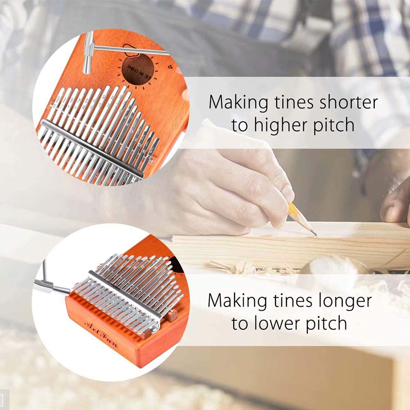 Kalimba 17 Clés, Thumb Piano Finger Piano Percussion Instrument De Musique Cadeau pour Les Mélomanes Débutants