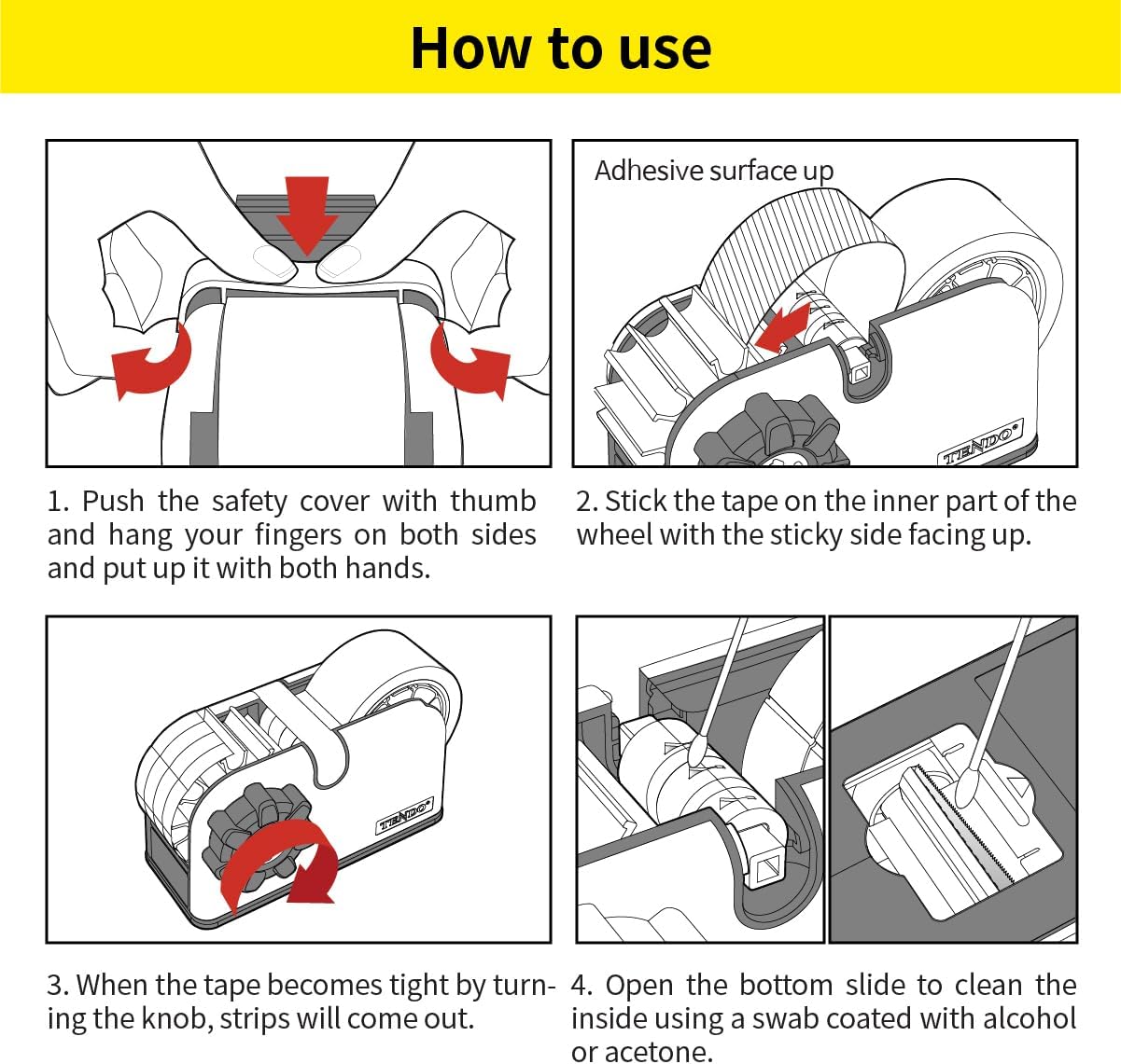[TENDO°] Multi-Section Tape Dispenser ZO-508: Innovative Cutter for Custom Tape Width (Beige)
