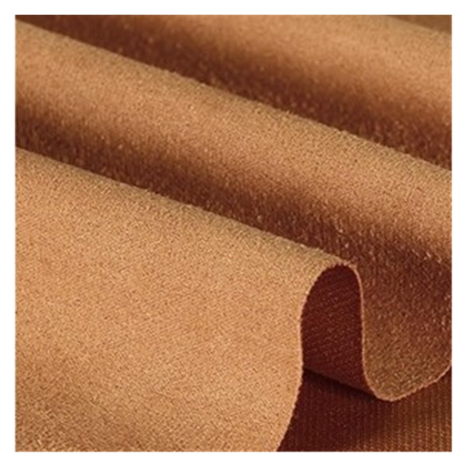 Suede Single-Sided Micro Elastic Frosted Faux Suede Fabric By Meters for Clothes Dresses Sewing Plain Soft Needlework Breathable Drape(Brown1)