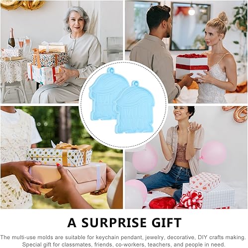 Miniatura 9 de Didiseaon 2 moldes de silicona para llavero 2024 moldes de resina epoxi kits de fabricación de colgantes regalos de fiesta de Año Nuevo moldes de