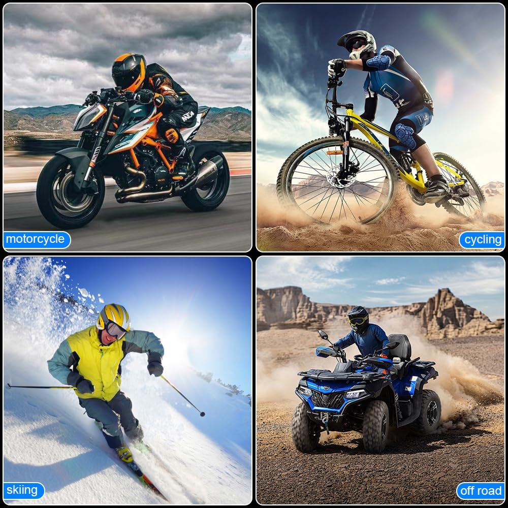 OBEST Motorcycle Helmet Bluetooth Headset,Motorcycle Bluetooth Helmet Speaker,Wireless Installation with Remote Control,BT5.3 Noise Cancellation 1900mAh Battery 50+ Hours Work Time for Skiing Riding - Image 9