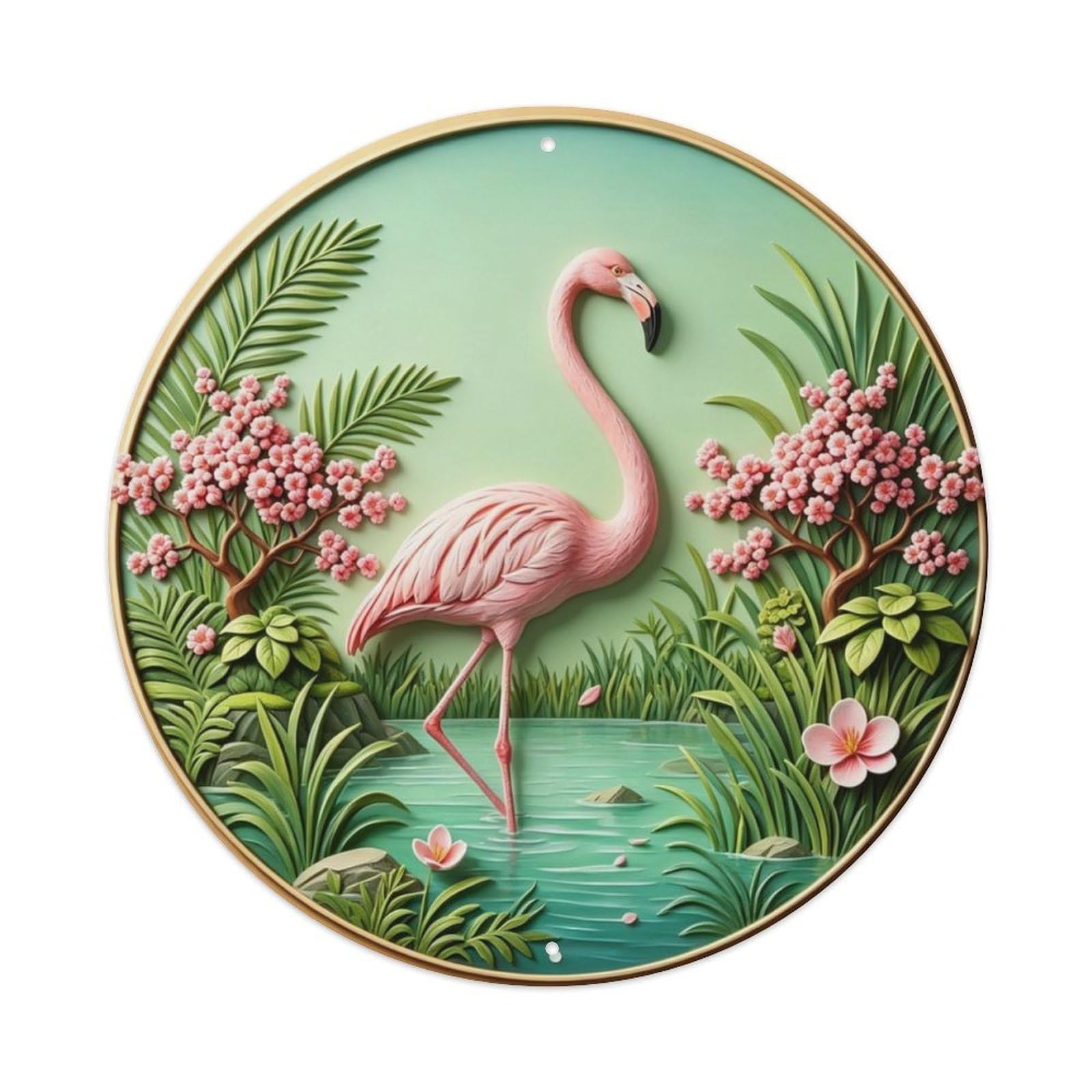 Florida Flamingo Everglades Metal Tin Sign Plaque